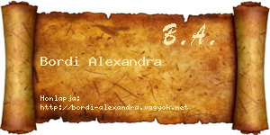 Bordi Alexandra névjegykártya